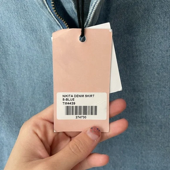 Tiger Mist Nikita Denim Mini Skirt High Waist Distressed New Tags Small - Picture 4 of 4